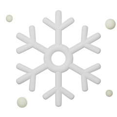 Snowflake Christmas 3D render icon set Festive icon
