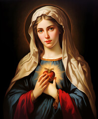Immaculate heart of virgin Mary - obrazy, fototapety, plakaty