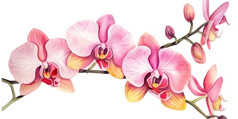 watercolor orchid flowers