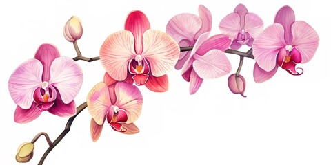 Fototapeta na wymiar watercolor orchid flowers