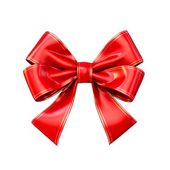 Decorative red bow for gifts in png