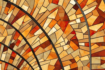Vintage Abstract Pizza Wallpaper: Mosaic Structure Illustrated