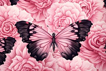 Pink Butterfly Wallpaper: Seamless Pattern for a Delicate and Charming Touch