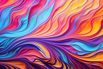Fototapeta premium Psychedelic Wallpaper: Abstract Art Background in Vibrant Colors