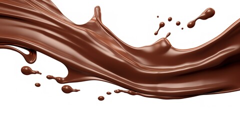 chocolate splashes on white background