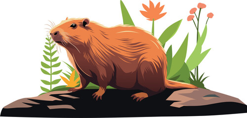Capybara In Nature