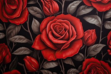 Close Up Red Rose Wallpaper: Stunning and Vibrant Floral Background