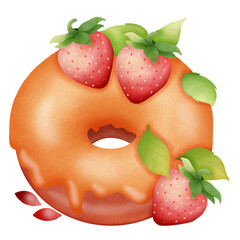 Valentine caramel strawberry donut