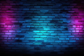 Neon wall bricks background