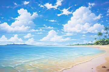 Sunny Day Beach: Inspire Tropical Beach Seascape Horizon