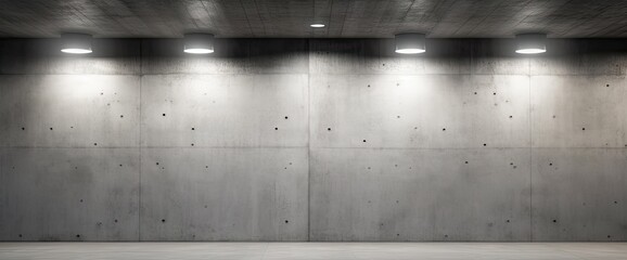 Empty concrete room. Designing shadows. Modern grunge gallery. Weathered beauty. Aged interior. Exploring tunnel. Dark corridor
