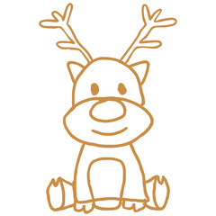 reindeer cartoon line art coloring page