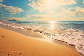 Tranquil Beach: Sunlit Summer Mood with Relaxing Sunlight on a Sunny Day