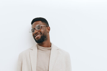 man stylish portrait style african american model african beige black fashion jacket