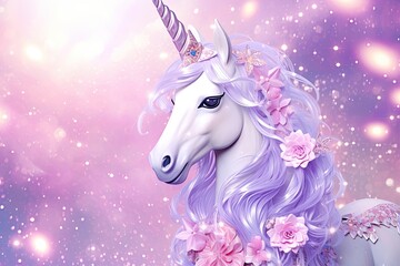 Unicorn Glitter Wallpaper: Trendy Art Background with Sparkling Details