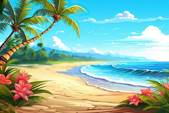 Vacation Travel Holiday Beach Banner Image: Sunny Day Beach - Idyllic Paradise for Your Dream Getaway
