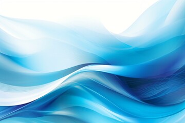 An abstract banner design featuring shiny, bright blue waves. Generative AI