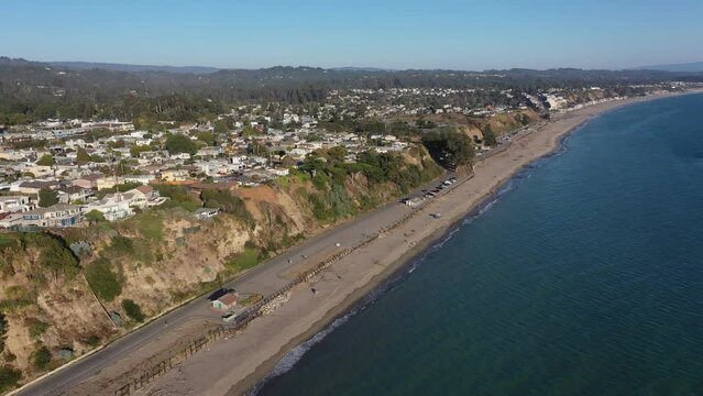 Aptos California - Aerial Beach Flyover View