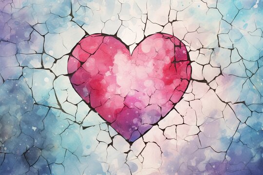 Delicate Watercolor Wallpaper: Stunning Broken Heart Images with a Beautiful Background