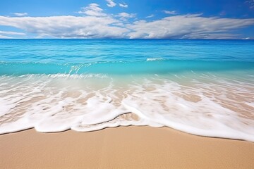 Fototapeta na wymiar Beach Photo: Wave of the Sea on the Sand Beach - Immersive Coastal Beauty