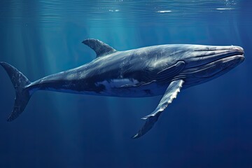 Fototapeta premium Whale Blue Color: Captivating Texture of a Majestic Sea Creature
