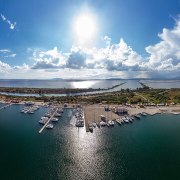 View of the Marina of Messolongi, Greece