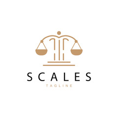 Legal Justice Scales Logo Design With Simple Line Model For Company Brands