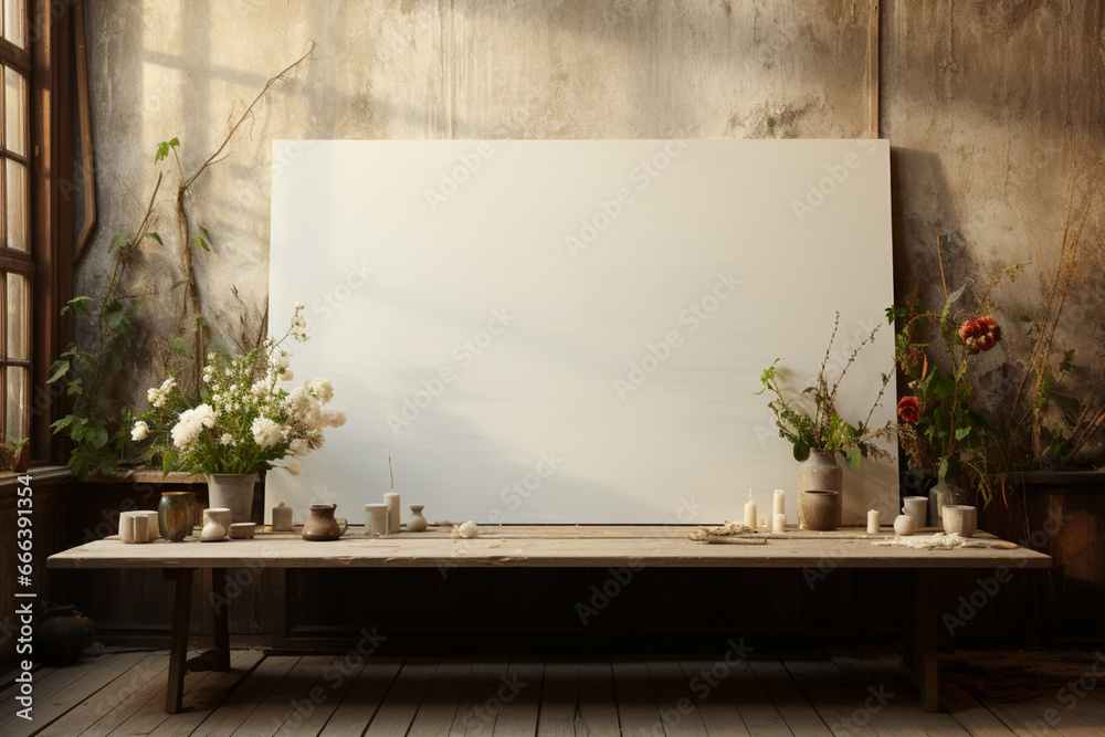 Aufkleber A blank canvas waiting to be painted, signifying the blank slate and endless possibilities of the year ahead.  