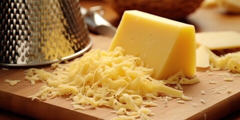 a cheese that has been grated, the best cheese - obrazy, fototapety, plakaty