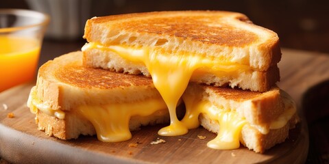 melted cheese sandwiches, delicious - obrazy, fototapety, plakaty
