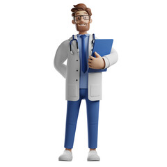 3D Character Doctor rendering design illustration
