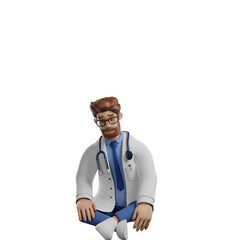 3D Character Doctor rendering design illustration