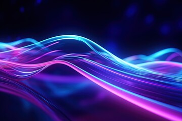 abstract futuristic background with pink blue glowing neon moving high speed wave lines and bokeh lights. Data transfer concept Fantastic wallpaper