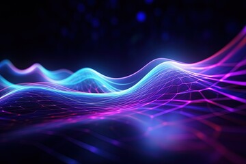 abstract futuristic background with pink blue glowing neon moving high speed wave lines and bokeh lights. Data transfer concept Fantastic wallpaper