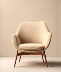 leather armchair with yellow wall