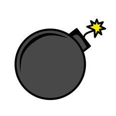 cartoon bomb icon. vector illustration