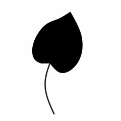 Black autumn leaves or foliage silhouette on white background. decoration vector