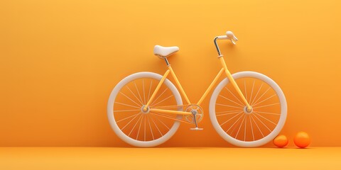 Fototapeta premium bicycle on an orange background