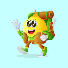 Obraz premium Cute lemon character on vacation