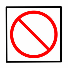 forbidden sign. Prohibition symbol. Red ban icon, on white background