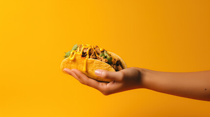 hand holding taco 