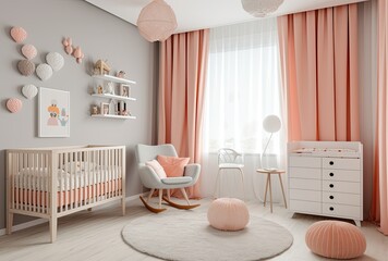 Modern Scandinavian style nursery with a neutral color palette