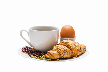 Homemade croissants and black coffee