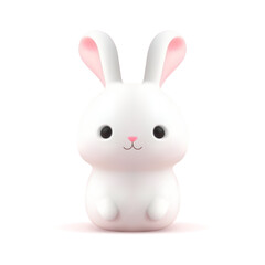 Baby bunny cute rabbit adorable figurine 3d icon realistic vector illustration