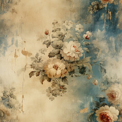 Grungy Vintage Style Floral Pattern