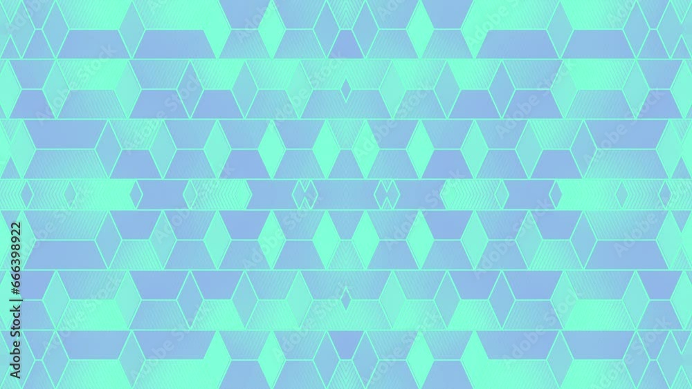 Aufkleber Trendy abstract background with symmetrical composition of rectangular geometric shapes in neon color. Pattern for decoration design. Digital seamless loop animation. 3d rendering. 4K UHD resolution