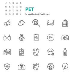 set of pet icons, animals, paw