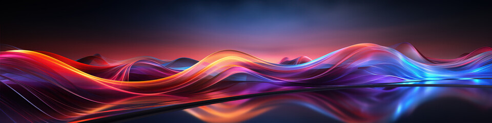 Colorful curve abstract background,created with Generative AI tecnology.