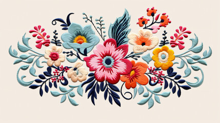Embroidery design hand drawn vector design