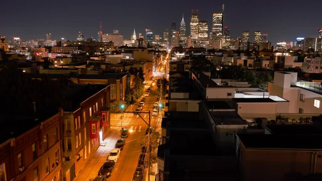 Philadelphia City Night Time Lapse 4K